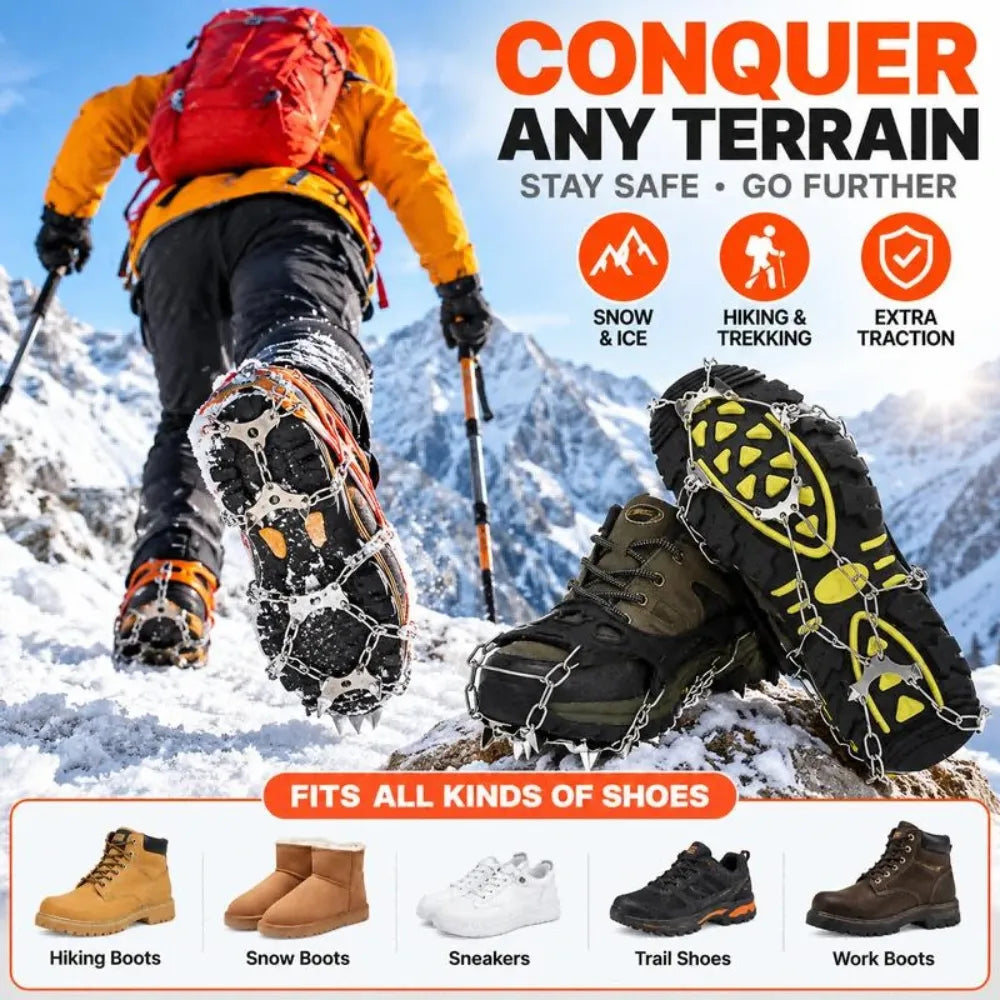 Anti-Slip Ice Grips for Shoes & Boots